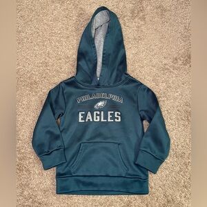 Philadelphia Eagles Kids Hoodie Size 3T - Jade Green with silver glitter letters